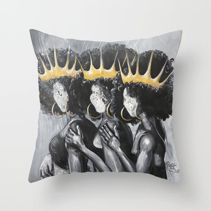 Naturally Queens III Throw Pillow