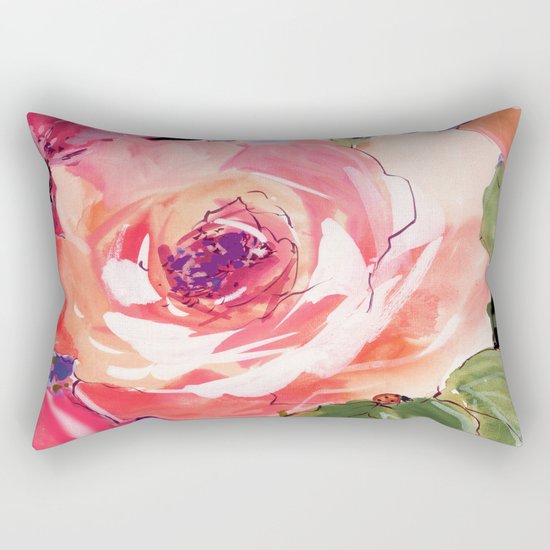 The Rose floral Rectangular Pillow