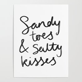 Salty Kisses Typography Print Poster
