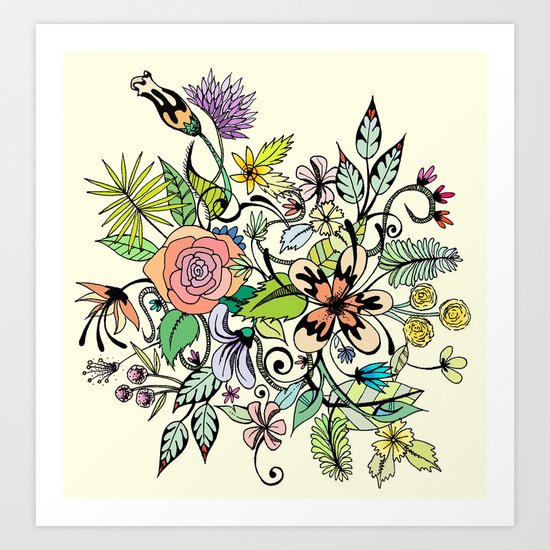 Floral Yellow Art Print