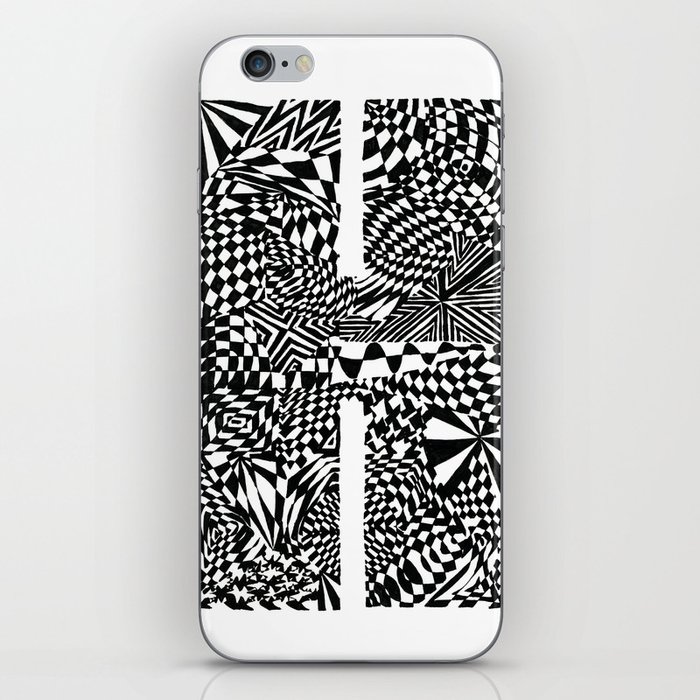 Alphabet Letter H Impact Bold Abstract Pattern (ink drawing) iPhone Skin