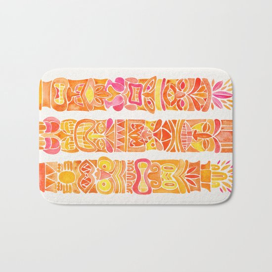 Tiki Totems – Orange Ombré Bath Mat