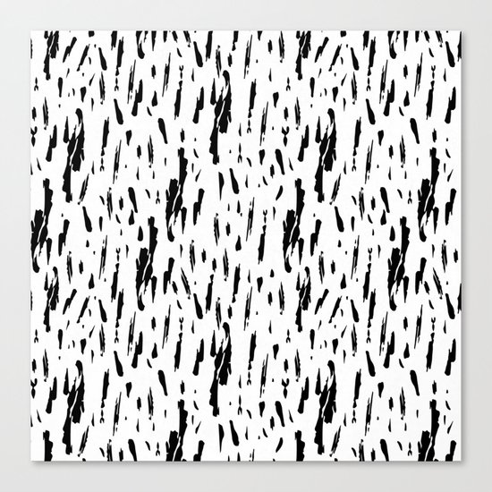Seattle Rain Black Ink on White Canvas Print