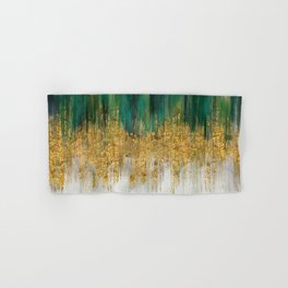 Green and gold motion abstract Hand & Bath Towel