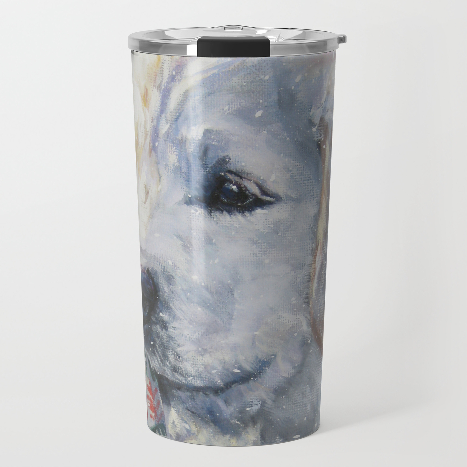 Golden Retriever Christmas Puppy Dog Art From An Original Painting By L A Shepard Travel Mug By Thedoglover Society6