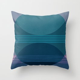 Abstraction_BLUE_LANDSCAPE_MOONLIGHT_NATURE_POP_ART_)521A Throw Pillow