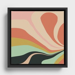Retro Floral #1 - Abstract Art Print Framed Canvas