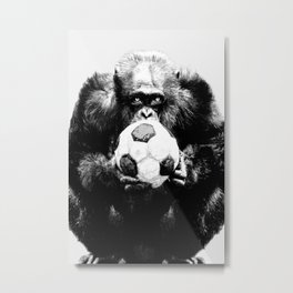 Soccer Chimp Metal Print | Soccermonkey, Soccerchimp, Modern, Original, Fun, Monkeyball, Soccerball, Photo, Futebol, Unique 