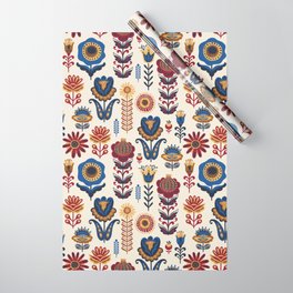 Scandinavian Folk Art Pattern Wrapping Paper