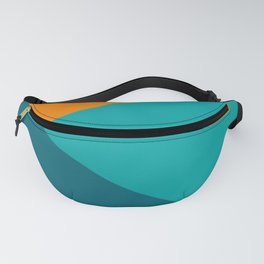Jag - Minimalist Angled Geometric Color Block in Orange, Teal, and Turquoise Fanny Pack