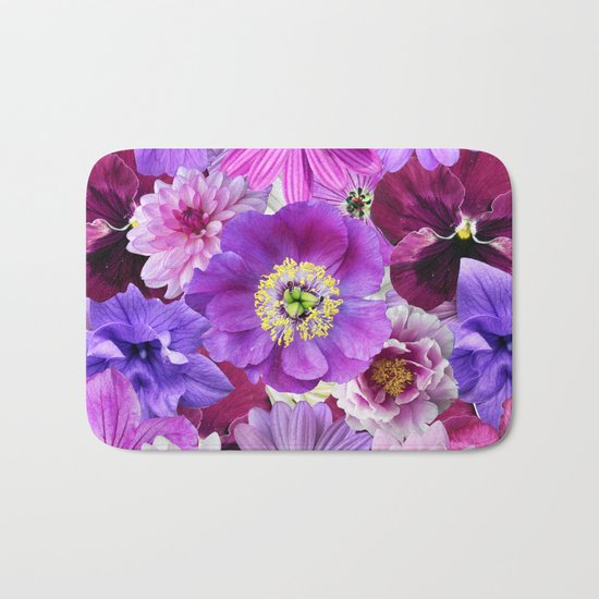 PURPLE FLOWERS Bath Mat