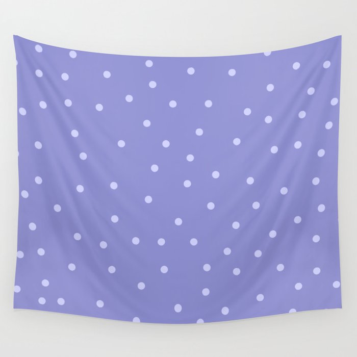 Very Peri 2022 Color Of The Year Violet Blue Periwinkle Polka Dot Pattern Wall Tapestry