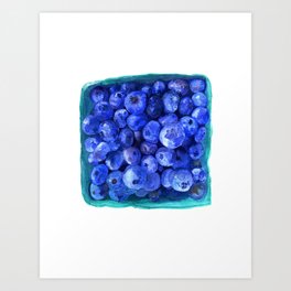Watercolor Blueberries by Artume Art Print