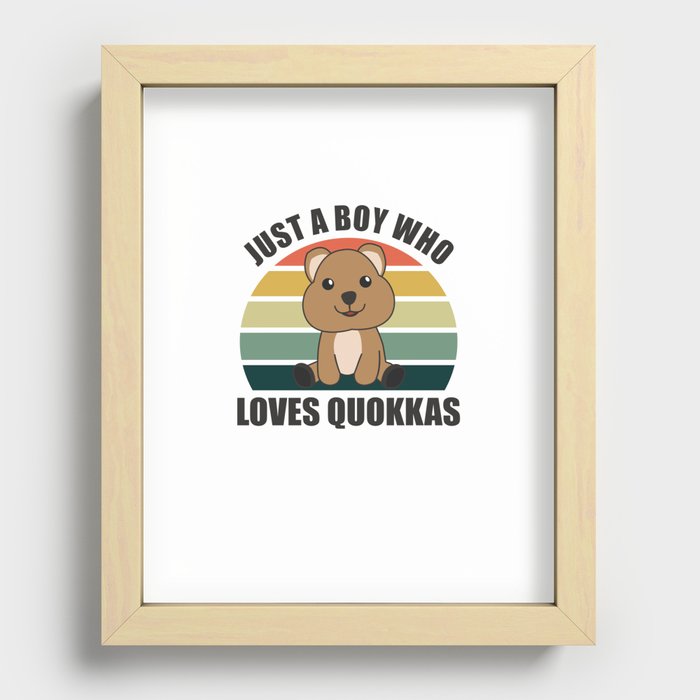 Just A Boy who loves Quokkas - Sweet Quokka Recessed Framed Print