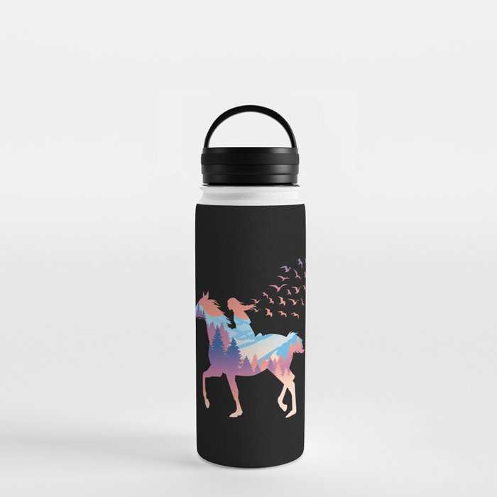 Horse and Girl Forest Ride Water Bottle