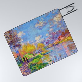 Claude Monet Spring on the Seine Picnic Blanket