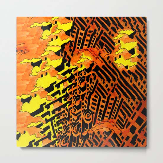 Nightmares: City Asleep in the Raging Inferno Metal Print