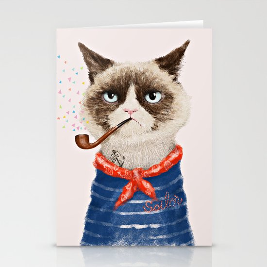 Sailor Cat V Stationery Cards
