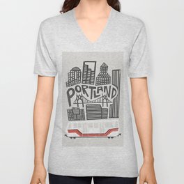 Portland Cityscape V Neck T Shirt