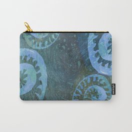 Blue Green River Foam + Watercolor Plants  Carry-All Pouch