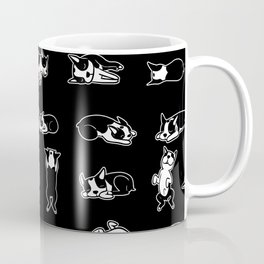 Sleeping Boogie the Boston Terrier (pattern on black) Coffee Mug