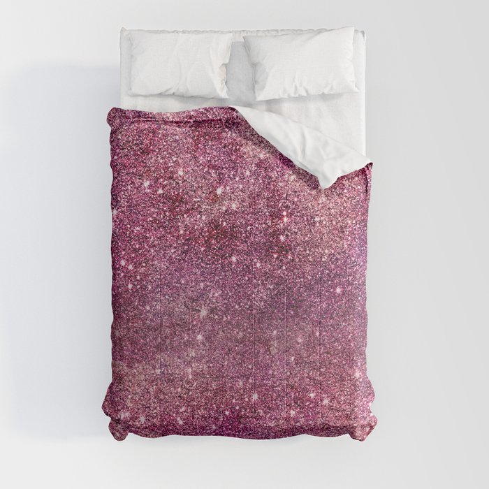 Modern chic faux glitter girly purple pattern Comforter