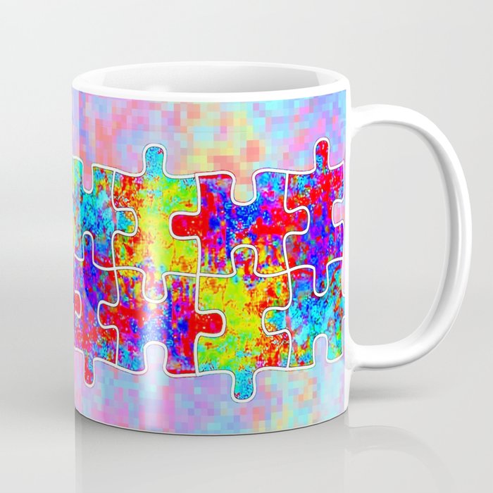 Autism Colorful Puzzle Pieces Coffee Mug