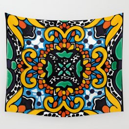 Mexican baroque talavera tile hand painted home design Wall Tapestry