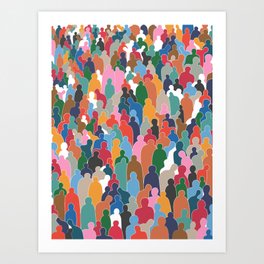 Abstract Colorful People Art Print