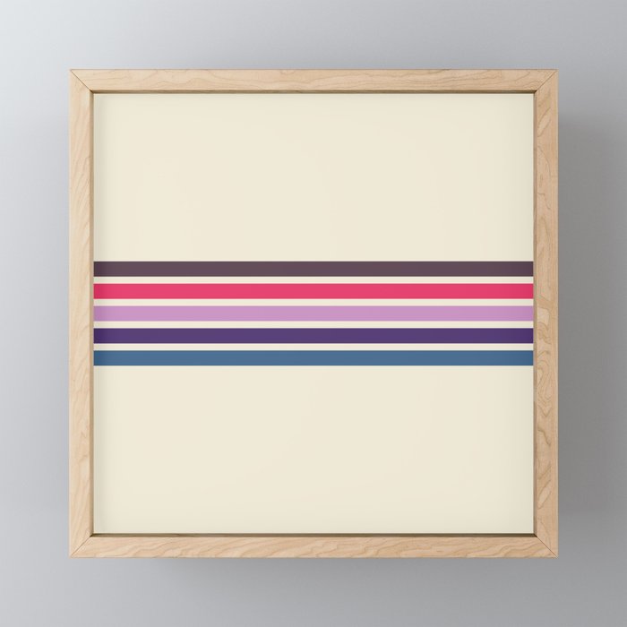 Five Trendy Stripes on White 17 Framed Mini Art Print