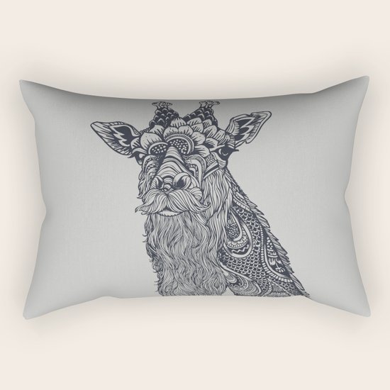 Giraffe Movember Rectangular Pillow