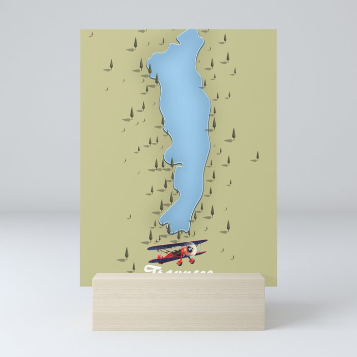 Traunsee Austrian lake map Mini Art Print