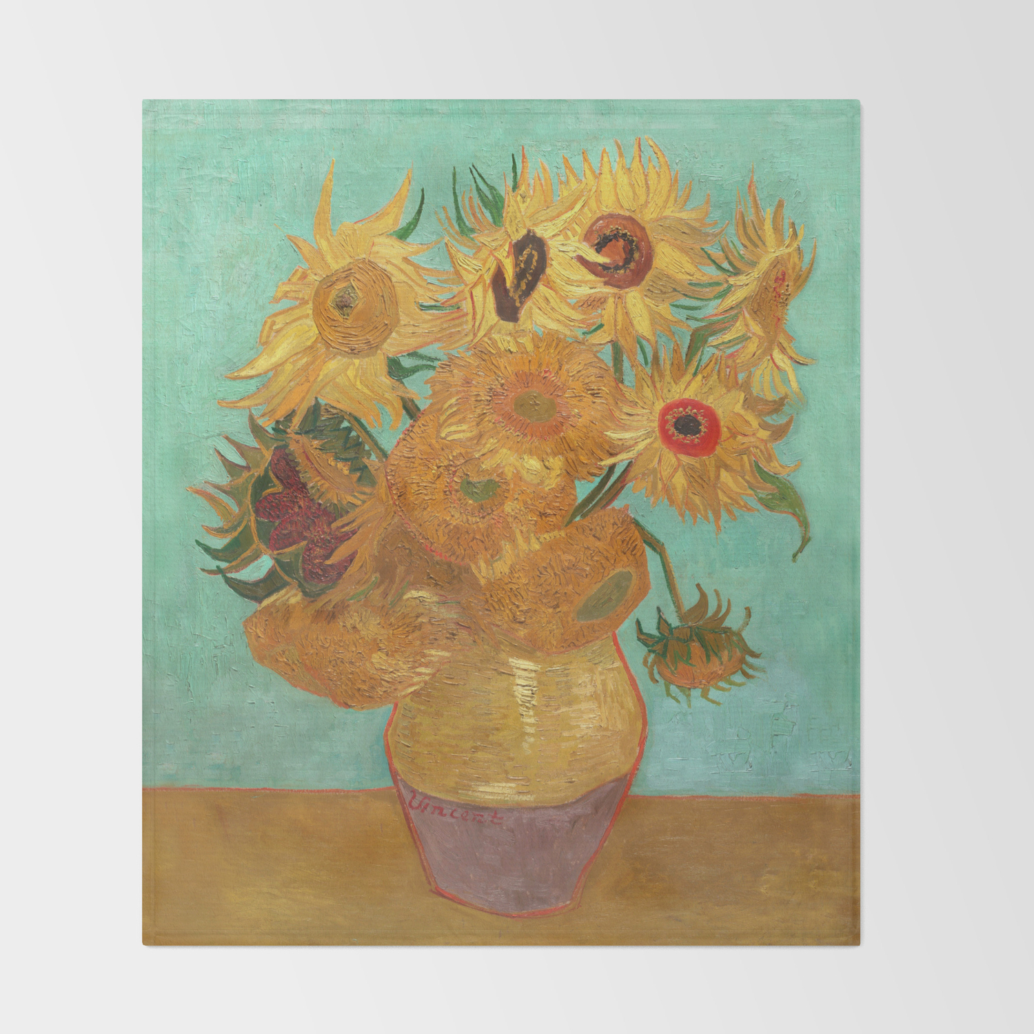 Vincent Van Gogh Twelve Sunflowers In A Vase Throw Blanket By