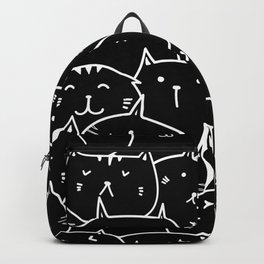 Funny Meme Faces Cats Pattern Black Backpack