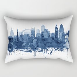 London Skyline Watercolor Blue, Art Print By Synplus Rectangular Pillow