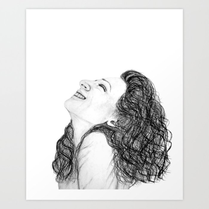 Tell Me Something Good in B/W - Expressions of Happiness Series - Black and  White Original Drawing Art Print by EK Art Prints | Society6
