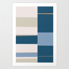 Mosaic Blue H2 | Geometric Abstract Art Print