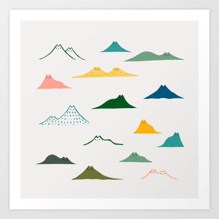 Cat Landscape 140: Meowtain range Art Print