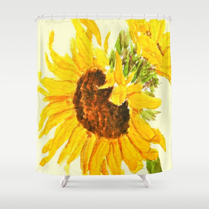 sunflower macro Shower Curtain