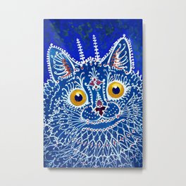 A Cat in "Gothic" Style by Louis Wain Metal Print