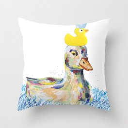 Never enough of ducks! Throw Pillow