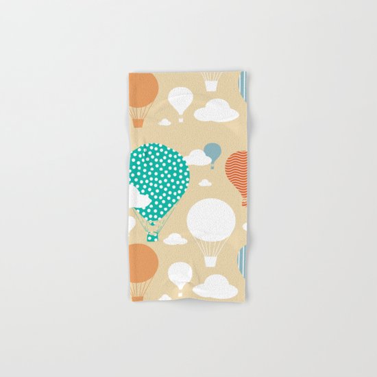 Hot air balloon neutral Hand & Bath Towel