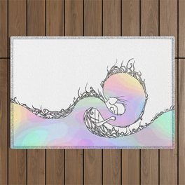 Rainbow Hair Outdoor Rug