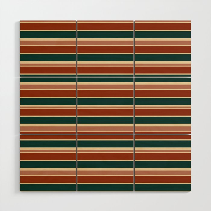 Retro 70S Stripes 2 Wood Wall Art