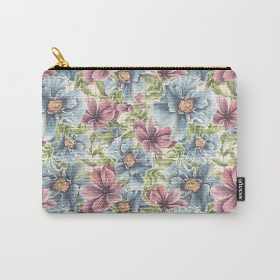 Hibiscus Vintage Pattern Carry-All Pouch