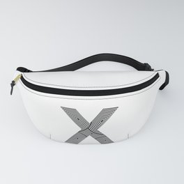 capital letter X in black and white, with lines creating volume effect Fanny Pack