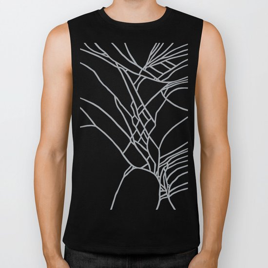 Cracked White on Grey Biker Tank