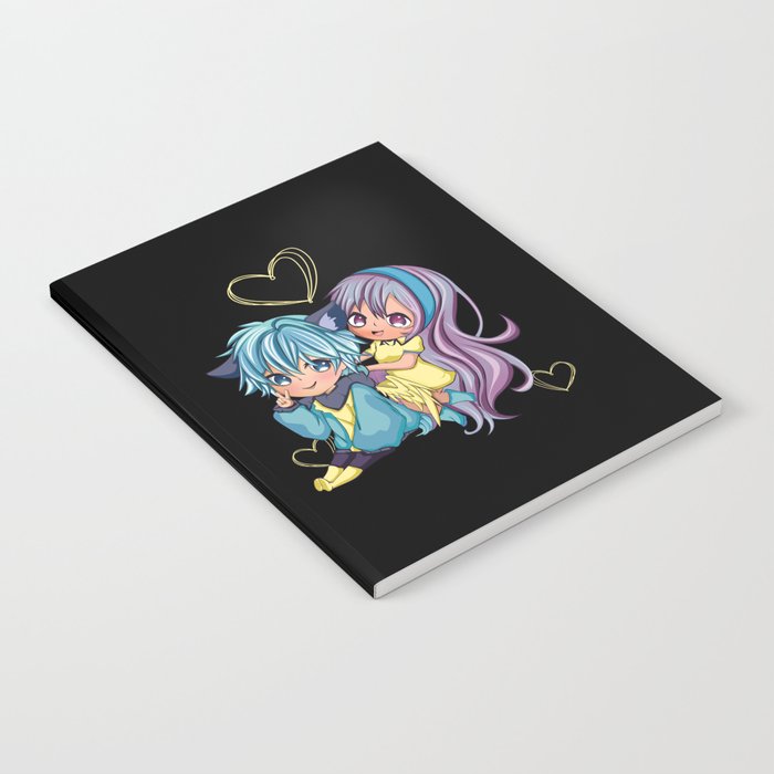 Kawaii Cute Anime Hearts Day Valentines Day Notebook