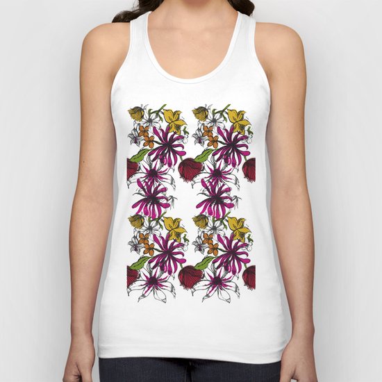 Sketchbook Floral Unisex Tank Top