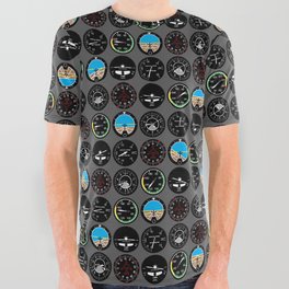 Flight Instruments All Over Graphic Tee